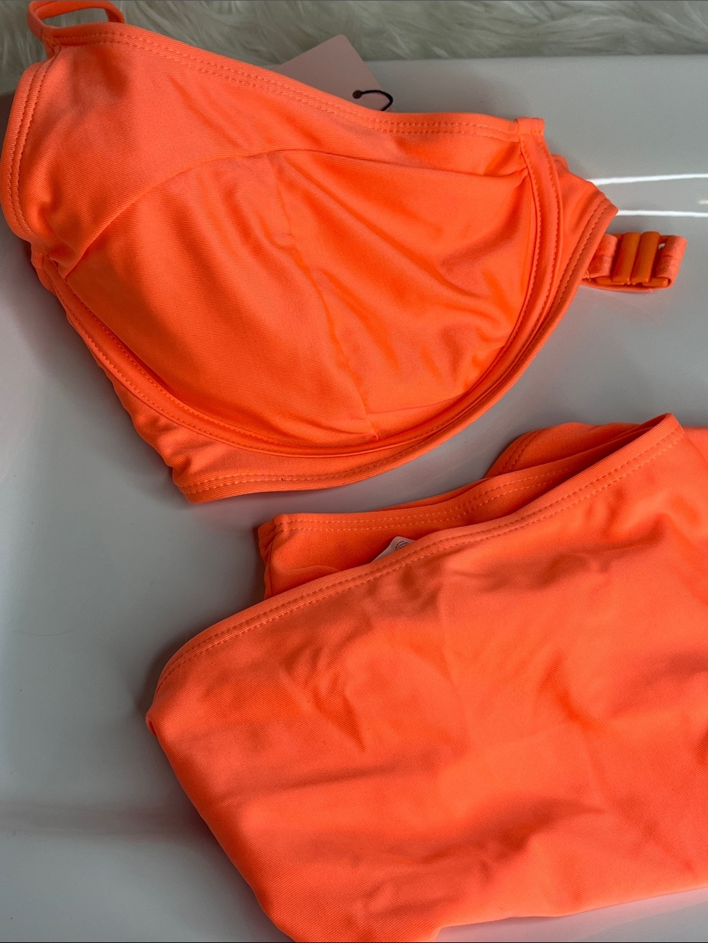 PrettyLittleThing Neon Orange Bikini Set - Picture 6 of 7